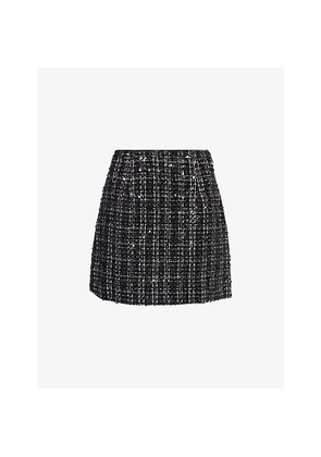 Womens Amy Lynn Jeanette Sequin-Bouclé Woven Mini Skirt