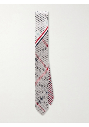 Thom Browne - 5cm Silk-Jacquard Tie - Men - Gray