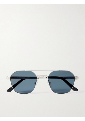 Cartier Eyewear - Santos de Cartier Aviator-Style Silver-Tone Sunglasses - Men - Silver