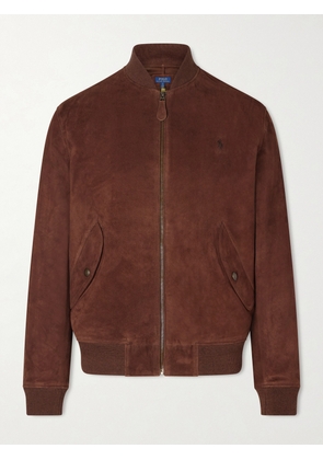 Polo Ralph Lauren - Logo-Embroidered Suede Bomber Jacket - Men - Brown - S