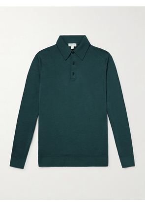 Sunspel - Slim-Fit Merino Wool Polo Shirt - Men - Green - S