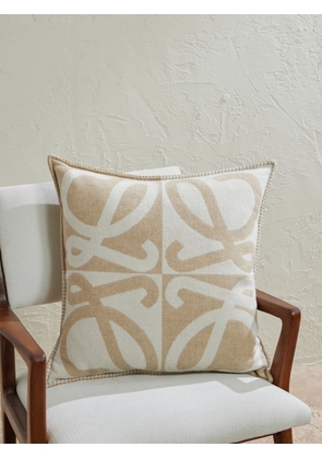 LOEWE - Anagram Wool and Cashmere-Blend Jacquard Cushion - Men - Neutrals