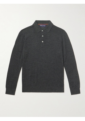 N.Peal - Stanley Tucci Cashmere and Silk-Blend Polo Sweater - Men - Gray - S