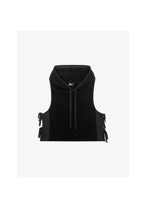 Womens The Kooples Sleeveless Regular-Fit Wool Hoody