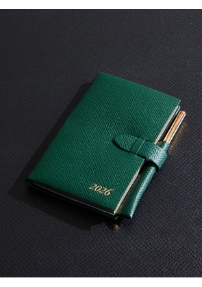 Smythson - Panama Cross-Grain Leather 2026 Weekly Diary with Pencil - Men - Green
