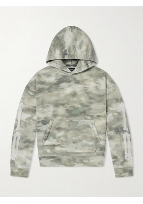 AMIRI - Logo-Embroidered Appliquéd Camouflage-Print Cotton-Jersey Hoodie - Men - Green - XS
