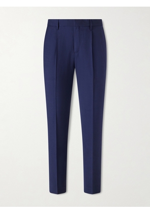 Sunspel - Tapered Pleated Virgin Wool-Twill Trousers - Men - Blue - 28W 32L
