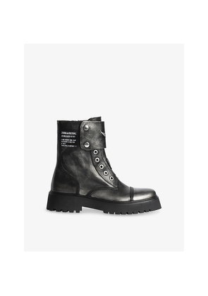 Womens Zadig&Voltaire Joe Fast Brush-Off Leather Ankle Boots