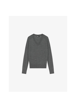 Womens The Kooples V-Neck Wool Knitted Jumper