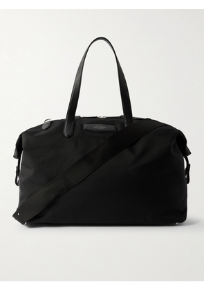 Smythson - Norton Leather-Trimmed Canvas Weekend Bag - Men - Black