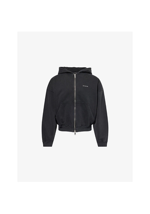 Mens Cole Buxton Logo-Embroidered Zip-Up Cotton-Jersey Hoody