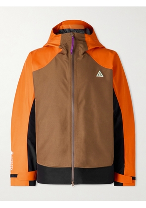 Nike - ACG Mystery Lights Logo-Embroidered GORE-TEX Hooded Jacket - Men - Brown - S