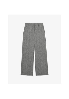 Womens Reiss Darlton Wide-Leg Stretch-Woven Trousers