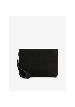Womens Whistles Avah Zip-Up Suede Clutch