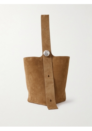 LOEWE - Large Pebble Suede Bucket Bag - Men - Brown
