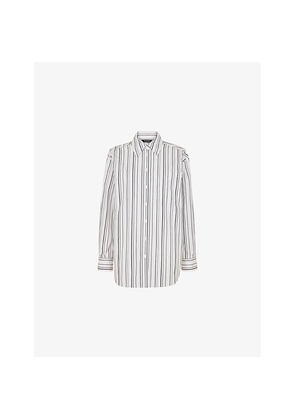 Womens Whistles Mixed Stripe Oversized Cotton Shirt