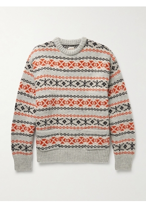 KAPITAL - Fair Isle Wool Sweater - Men - Orange - 1