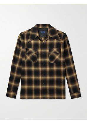 KAPITAL - Kountry Camp-Collar Checked Cotton-Blend Flannel Shirt - Men - Black - 2