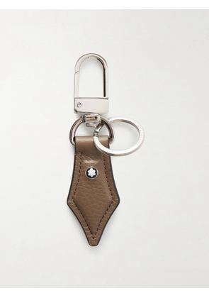 Montblanc - Silver-Tone Full-Grain Leather Keyring - Men - Black