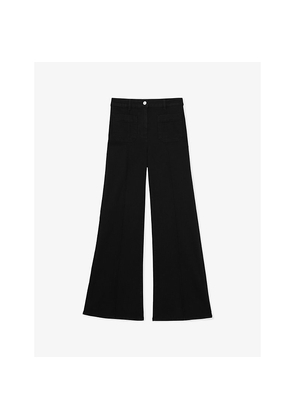 Womens Reiss Sakura Flared-Leg High-Rise Denim-Blend Jeans