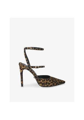Womens Carvela Eterno Heeled Leopard Leather Courts