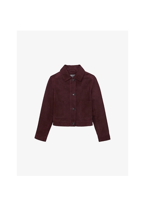Womens Reiss Sonny Patch-Pocket Suede Jacket