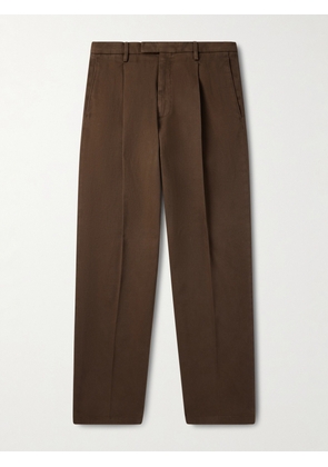 Boglioli - Straight-Leg Garment-Dyed Cotton-Blend Twill Trousers - Men - Brown - IT 46