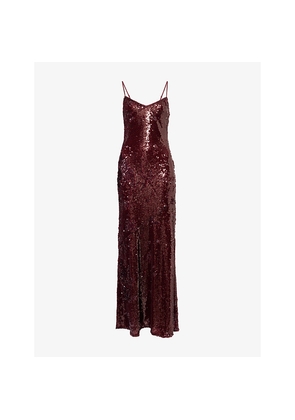 Womens Reformation x Nara Smith Drizzle Sequin Woven Midi Dress