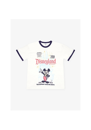 Womens The Disney Store At Selfridges Disney x Skinnydip Unisex Disneyland Mickey Graphic Ringer Cotton-Jersey T-Shirt