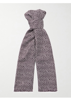 Charvet - Printed Silk-Voile Scarf - Men - Black