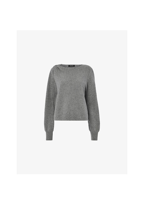 Womens Whistles Twist-Detail Regular-Fit Wool Jumper