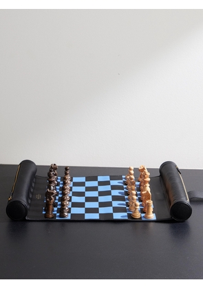 Smythson - Panama Cross-Grain Leather Chess Set - Men - Black