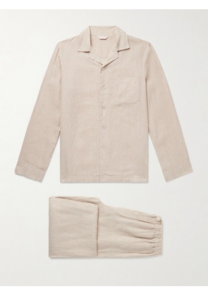 Derek Rose - Sicily 1 Linen Pyjama Set - Men - Neutrals - S
