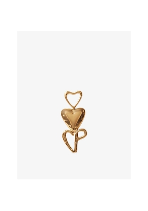 Womens Claudie Pierlot Double Heart Steel Brooch
