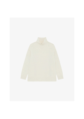 Womens The Kooples High-Neck Relaxed-Fit Cashmere-Blend Jumper