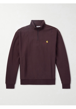 Carhartt WIP - American Script Cotton-Blend Jersey Half-Zip Sweatshirt - Men - Burgundy - XS