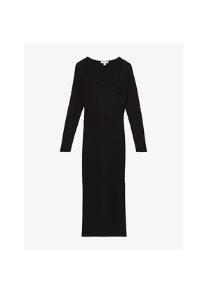 Womens Reiss Sophia Sweetheart-Neck Stretch-Knit Maxi Dress