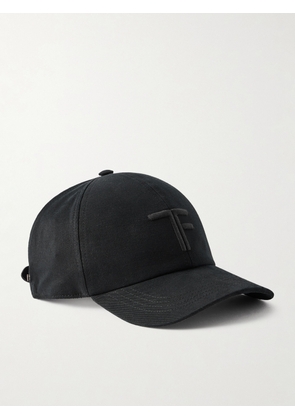 TOM FORD - Leather-Trimmed Logo-Embroidered Cotton-Twill Baseball Cap - Men - Black - S