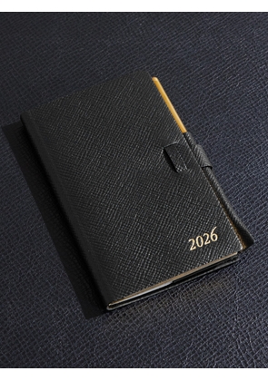 Smythson - Panama Cross-Grain Leather 2026 Weekly Diary with Pencil - Men - Black