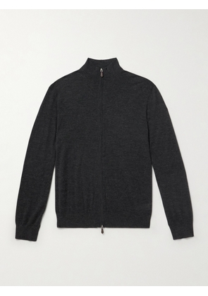 N.Peal - Stanley Tucci Cashmere and Silk-Blend Zip-Up Cardigan - Men - Gray - S