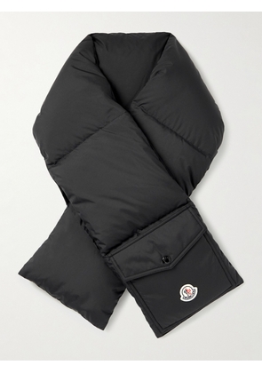 Moncler - Logo-Appliquéd Quilted Shell Down Scarf - Men - Black
