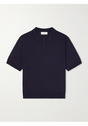 Studio Nicholson - Arieta Knitted Polo Shirt - Men - Blue - S