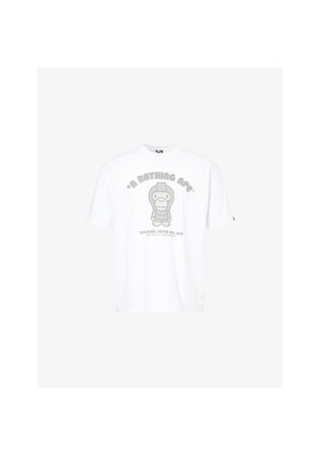 Mens A Bathing Ape General Milo Brand-Print Cotton-Jersey T-Shirt