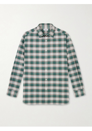 Charvet - Checked Cotton-Flannel Shirt - Men - Green - EU 38
