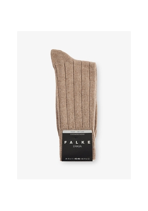 Mens Falke Lhasa Ribbed Wool-Blend Knitted Socks