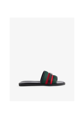 Mens Gucci Branded Woven Sliders