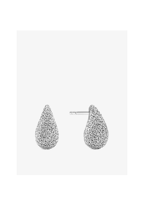 Womens Sif Jakobs Goccia Calare Piccolo Rhodium-Plated Sterling-Silver and Cubic Zirconia Stud Earrings