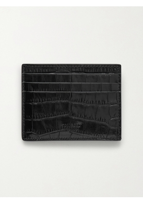 TOM FORD - Croc-Effect Leather Cardholder - Men - Black