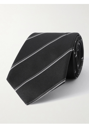 SAINT LAURENT - 8cm Striped Silk-Twill Tie - Men - Black - S