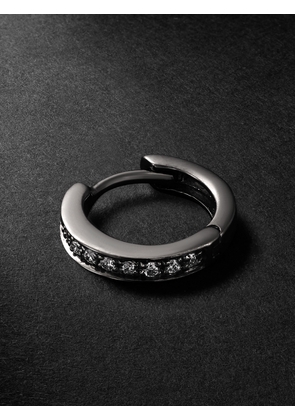 KOLOURS JEWELRY - Fortis Small 18-Karat Blackened Gold Diamond Single Hoop Earring - Men - Black